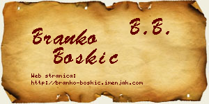 Branko Boškić vizit kartica